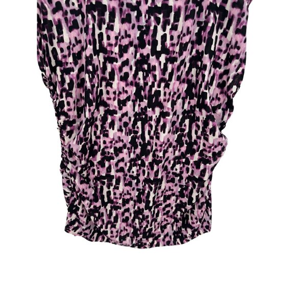 Ann Taylor Top  NWT‎ Ruched Sides Sleeveless Size 6 Silk Blend Abstract - Picture 7 of 9